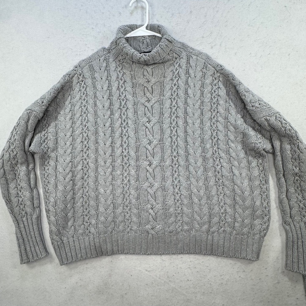 Lauren Ralph Lauren Cable Knit Sweater Womens Large Boxey Chunky Oversized